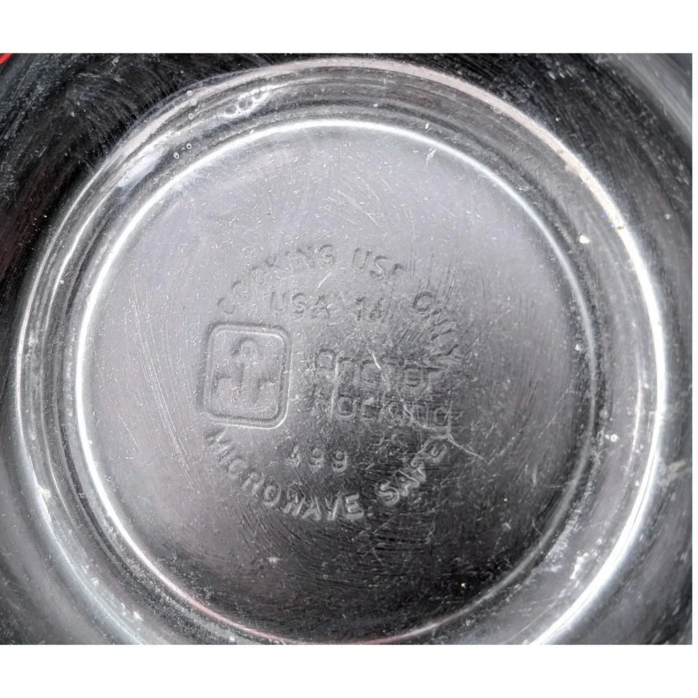 Fire-King Anchor Hocking Glass Measuring Cup 4 Cup 1 Quart Red Lettering Vintage